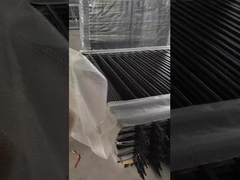 5'X8' Μεταλλικό σωληνωτό φράχτη από χάλυβα Μαύρο εξωτερικό φράχτη από χάλυβα ψευδάργυρο