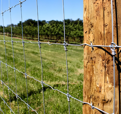 2.0mm High Tensile Wire Galvanized Fixed Knot Cattle Farm Fence Roll 50m Length for Ranch
