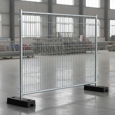 Ζυγισμένο στυλ Heras 2x3.5M Μεταλλικό προσωρινό φράχτη Πίνακα με καουτσούκ βάση πλάκα 32mm πλαίσιο σωλήνα